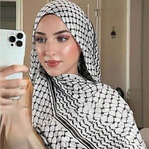 Classic Black & White Patterned Women Hijab